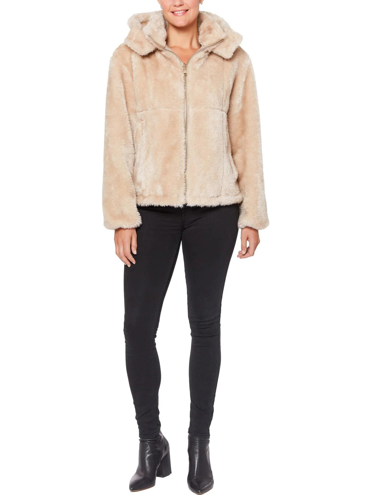 Womens Faux Fur Hooded Faux Fur Coat | Shop Simon