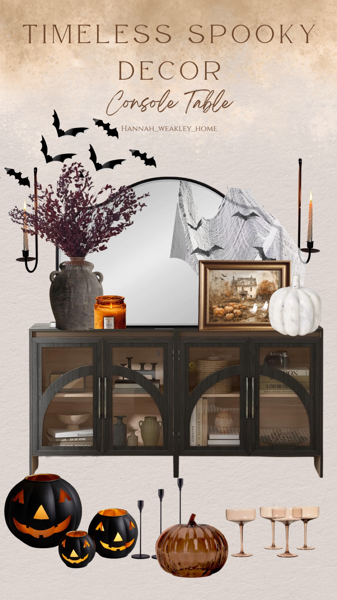 Classic + timeless Halloween entry way || Halloween hallway || Halloween decor || spooky table || Halloween table 

#LTKFallSale #LTKHome #LTKSeasonal