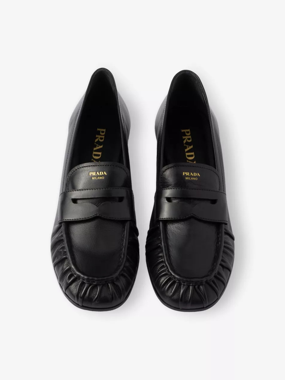Brand-Foiled Leather Loafers | Selfridges