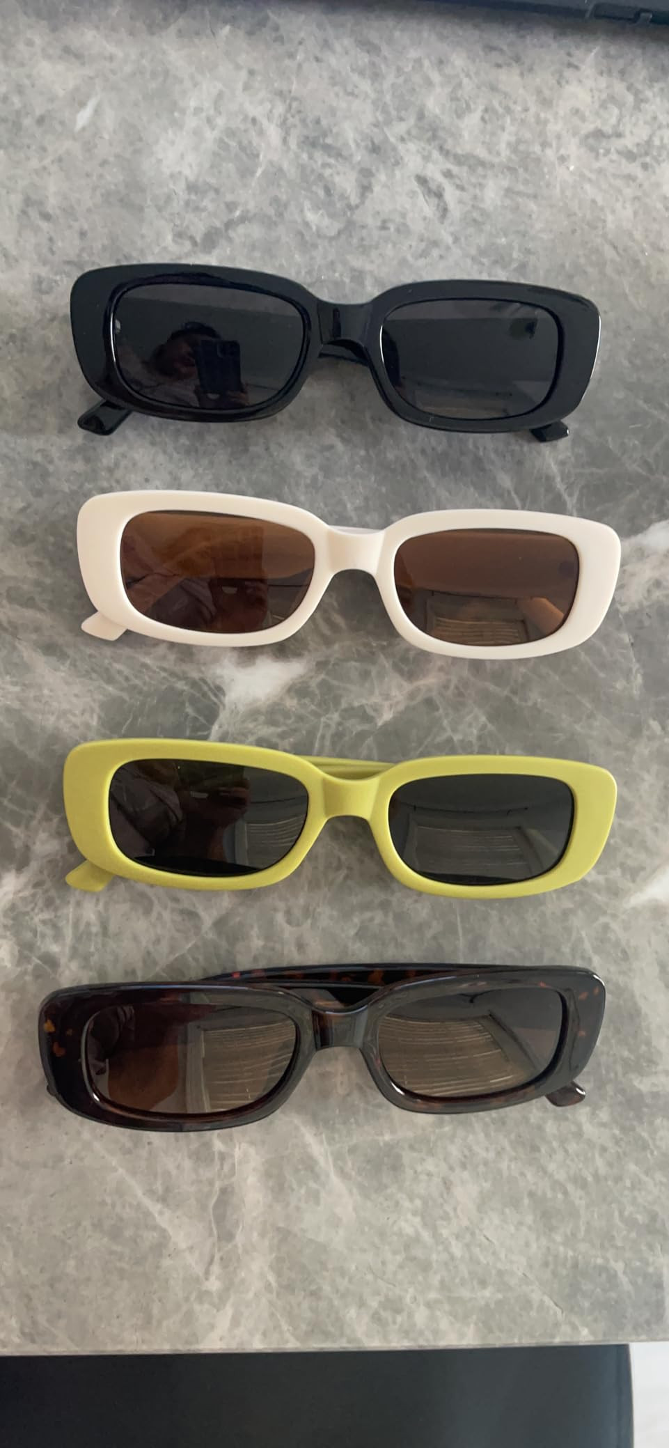 Tskestvy 4 Pieces Retro Vintage Sunglasses Small Square Rectangle 90s Glasses Trendy Y2K for Wome... | Amazon (US)