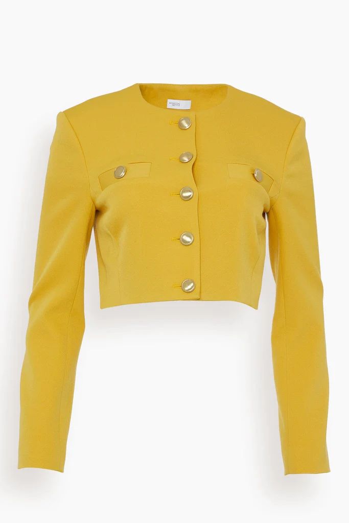 Cropped Crewneck Jacket in Marigold | Hampden Clothing