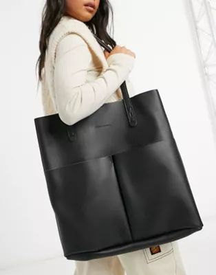 Claudia Canova unlined two pocket tote bag with removable pouch in black | ASOS (Global)