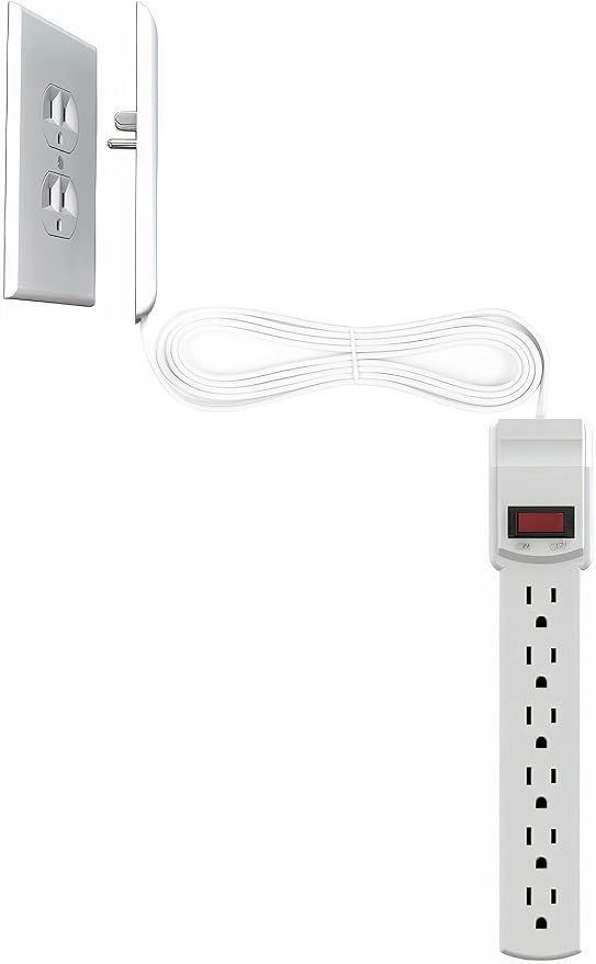 Sleek Socket 6 Outlet Surge Protector, Ultra-Thin Outlet Concealer with Cord Concealer Kit, 6-Foo... | Amazon (US)