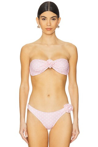 Bananhot Nami Bikini Top in Peach Polka from Revolve.com | Revolve Clothing (Global)