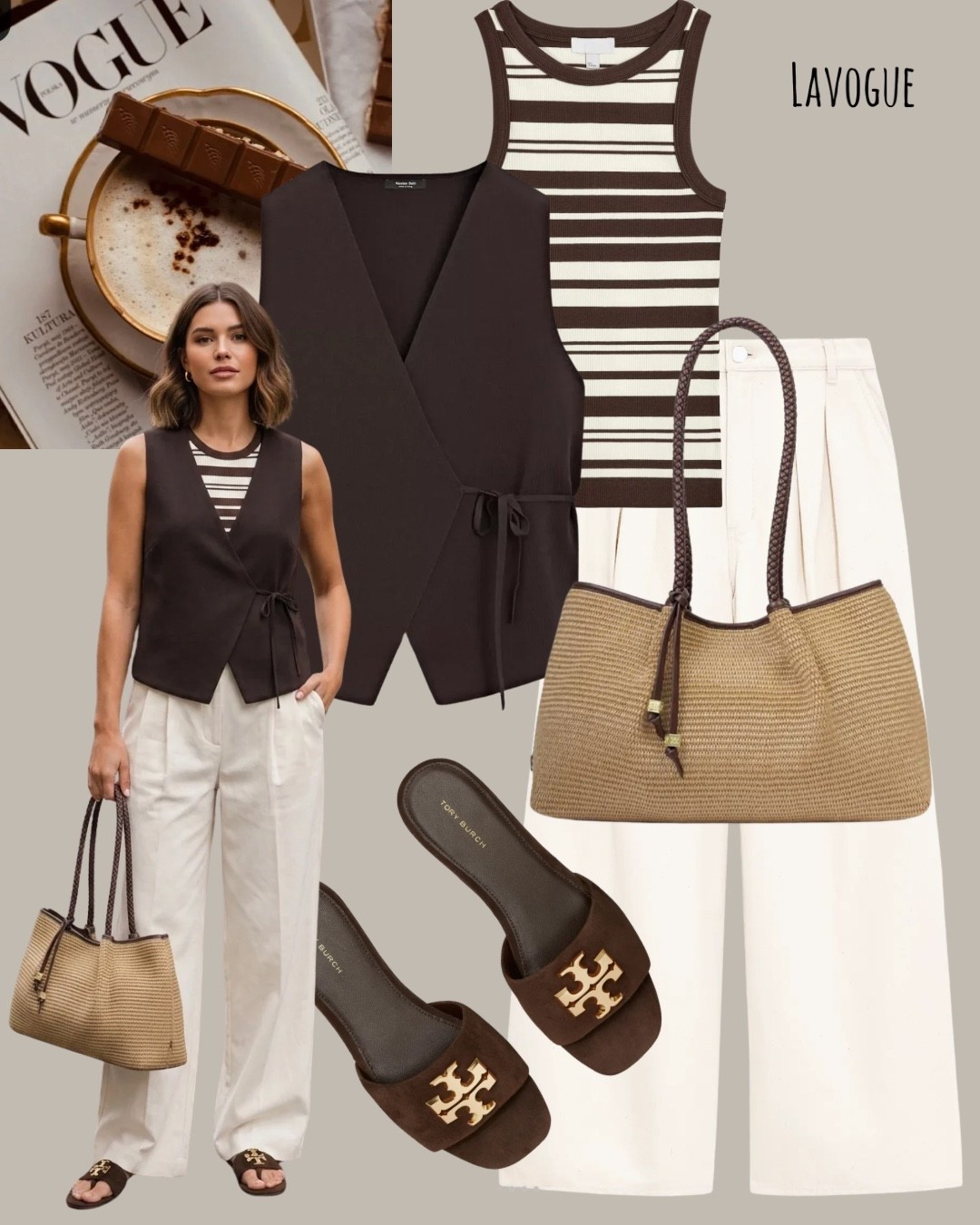 Brown tie-front vest layered over a striped tank, paired with pleated wide-leg denim. Finished with a raffia bag and brown sandals for an effortless summer look. 🤎☀️
Shop Below 👇🏼 

#LTKStyle #SummerStyle #WideLegDenim #VestOutfit #CasualChic #OOTD

#LTKxAbercrombie #LTKSeasonal #LTKWorkwear