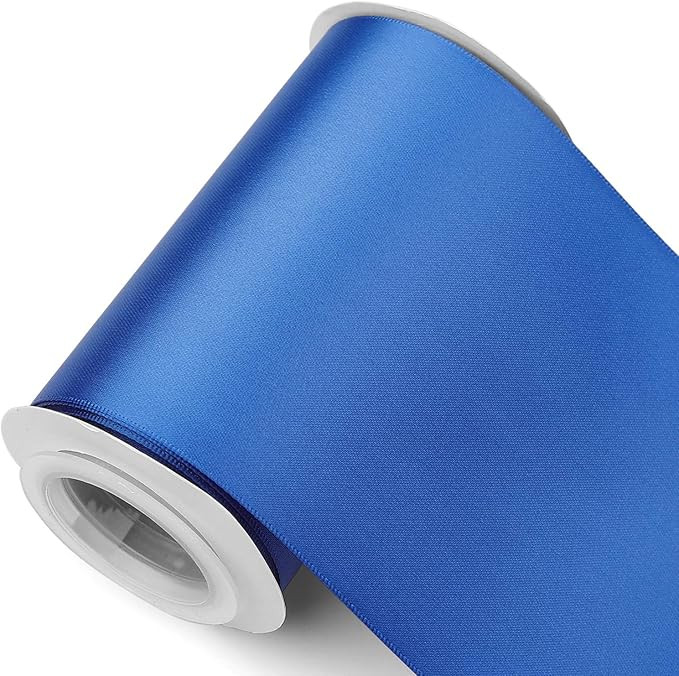 Humphrey's Craft 4 Inch Royal Blue Double Faced Satin Ribbon - 5 Yards Variety of Color for Craft... | Amazon (US)