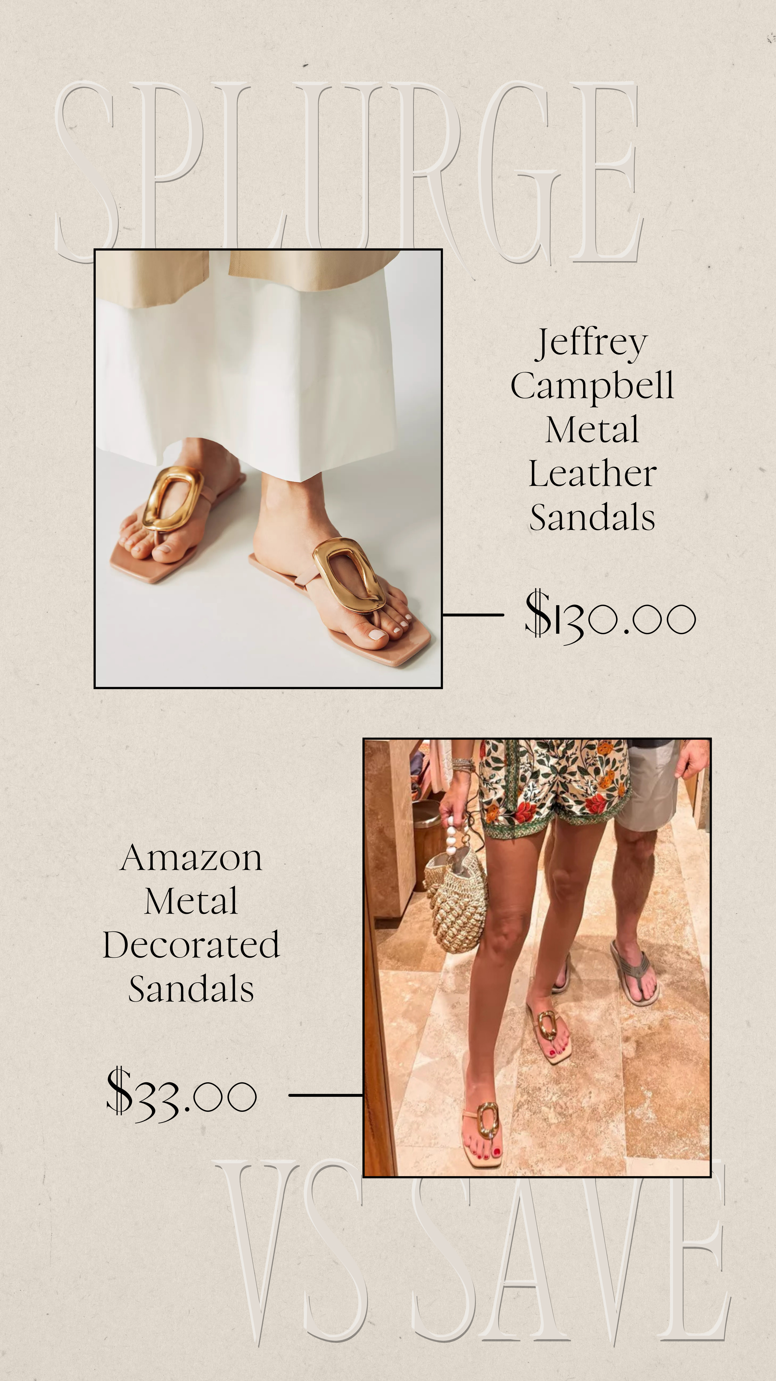 Splurge vs Save | Save vs Splurge | Amazon Sandals | Beach Vacation | Vacation Sandals 

 #LTKSeasonal #LTKSaleAlert #LTKFindsUnder100