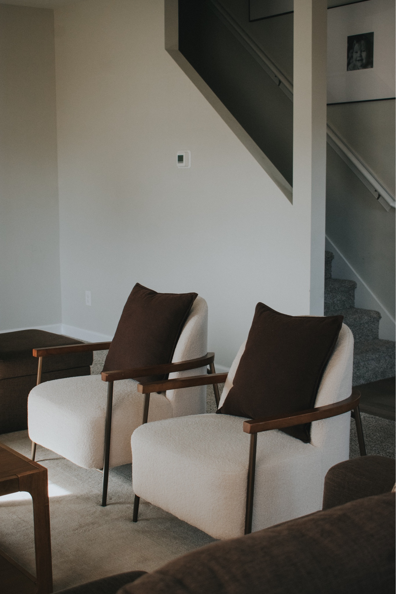 Boucle and wood accent chairs. Living room. Organic modern. Neutral home. 

#LTKHome