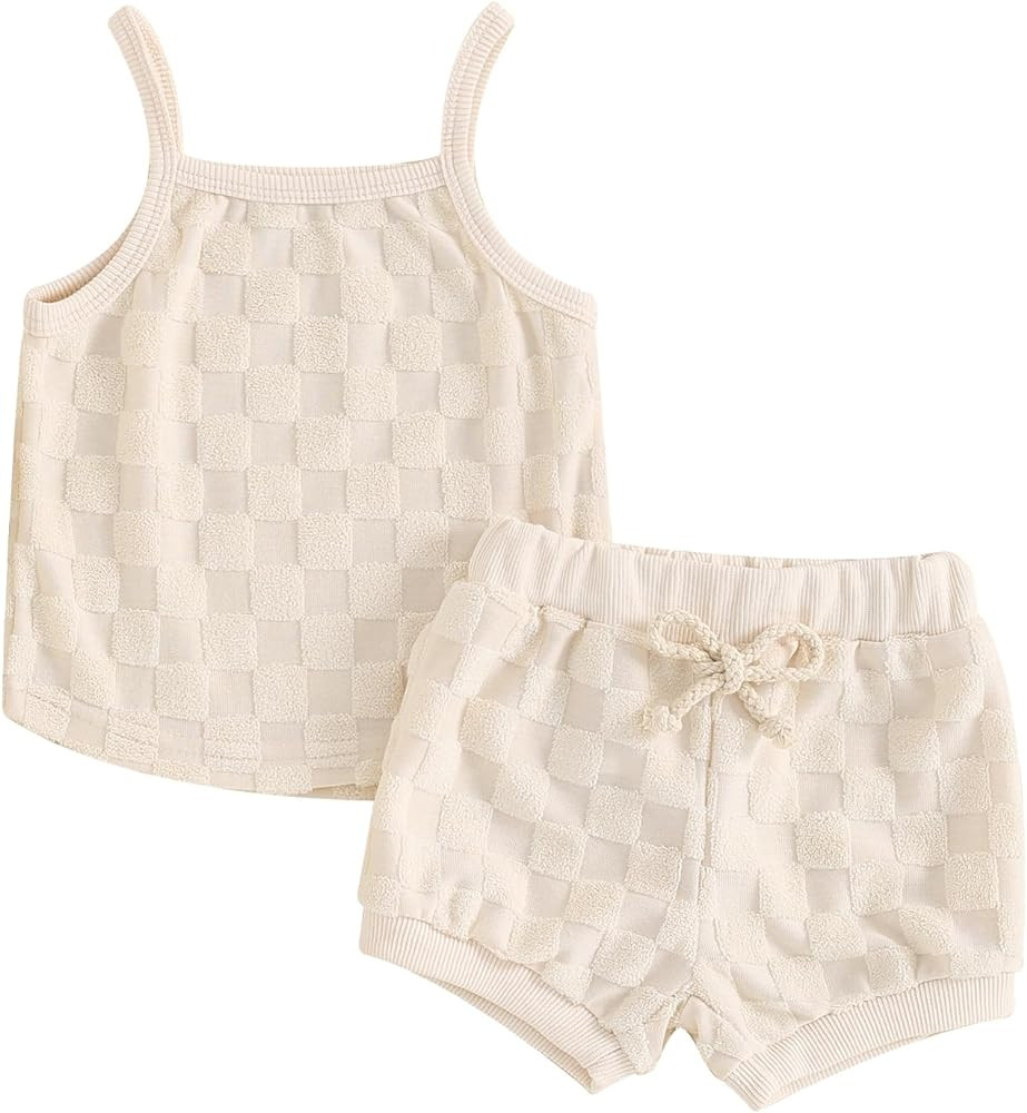 Kuriozud Baby Girl Summer Clothes Sleeveless Tank Top Shorts Set Cute Toddler Girl Outfit Aged 3 ... | Amazon (US)