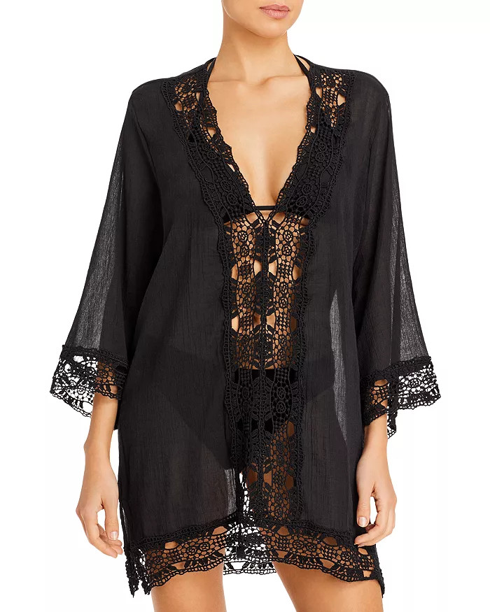 Island Fare Crocheted Lace Trim Tunic Swim Cover-Up | Bloomingdale's (US)