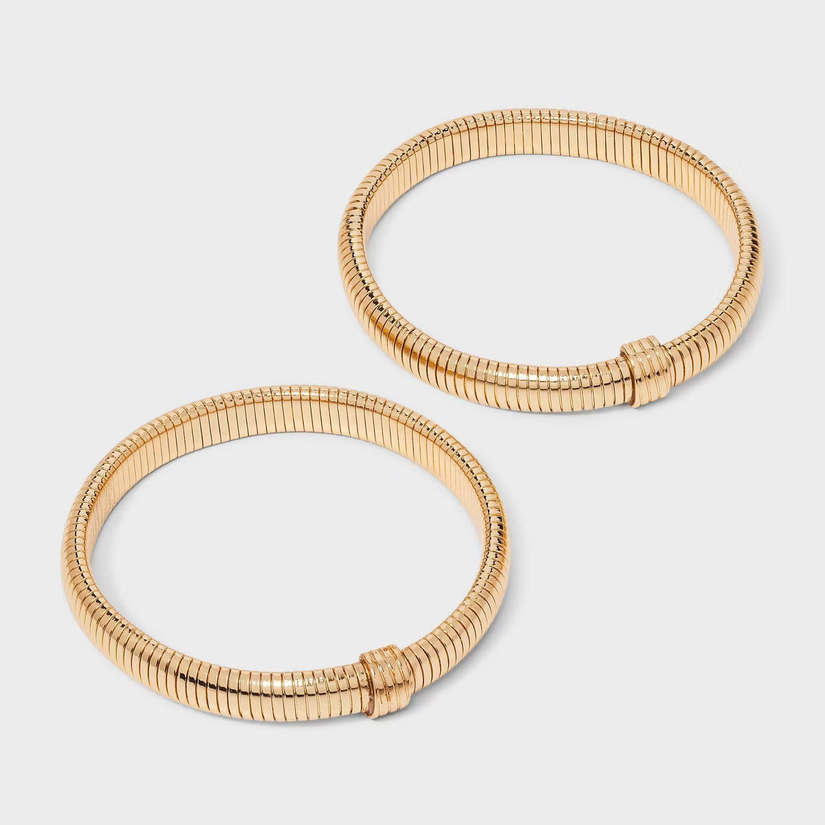 Ribbed Bracelet Set 2pc - A New Day™ Gold | Target