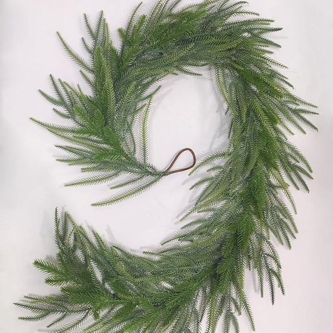 Christmas Norfolk Pine Garland, 9FT Real Touch Christmas Pine Garland Artificial Greenery Garland... | Amazon (US)