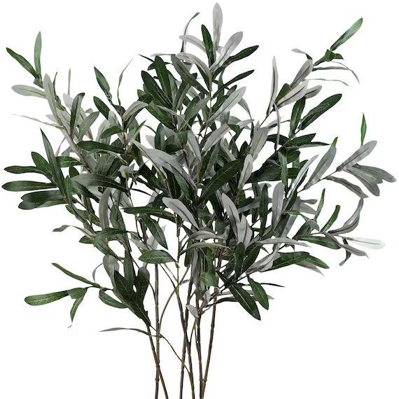 Fiveseasonstuff 6 Stems Artificial Olive Leaves and Branches - Etsy UK | Etsy (UK)
