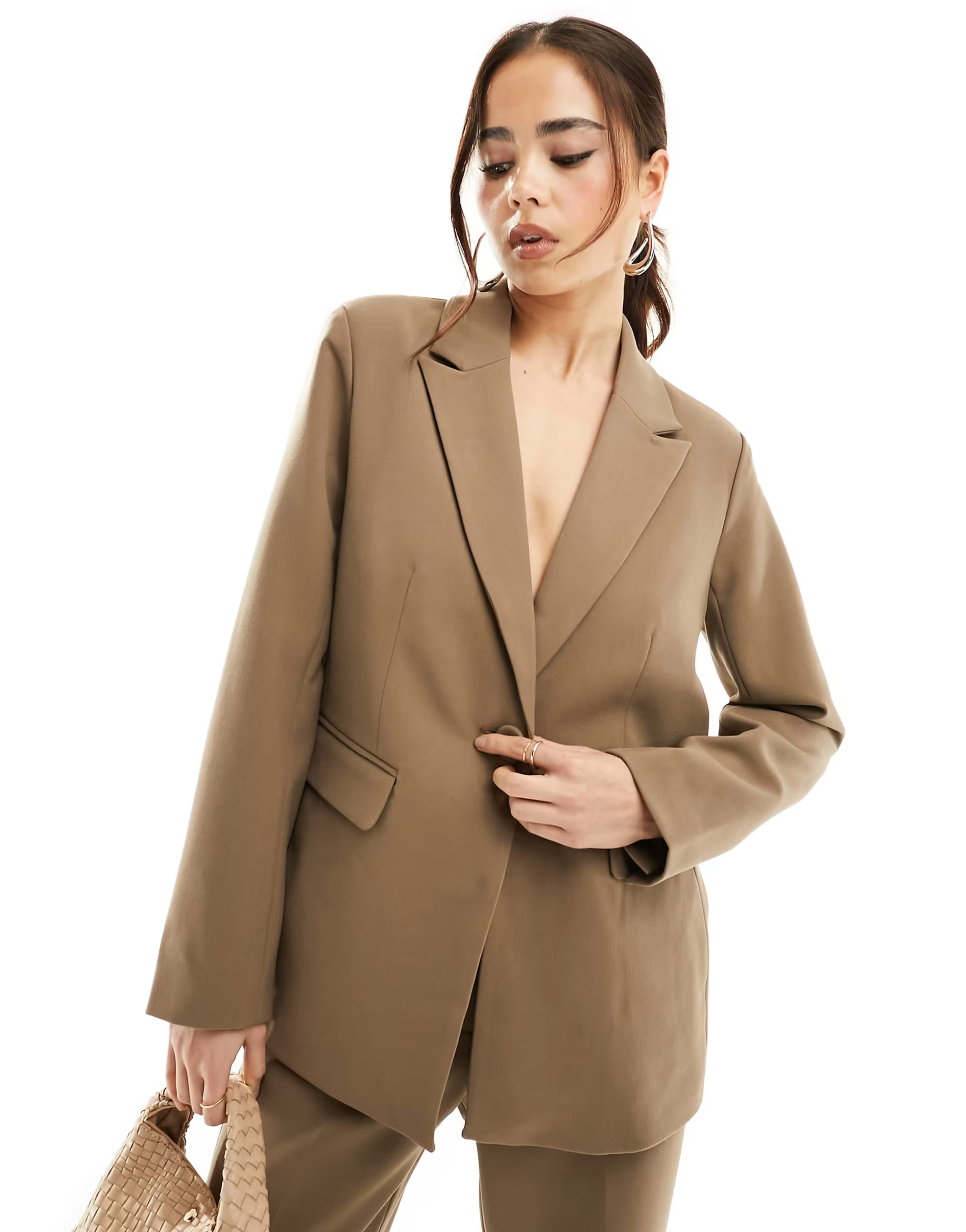Y.A.S tailored blazer co-ord in brown | ASOS (Global)