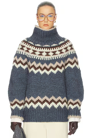 Helsa Asta Fairisle Sweater in Denim Multi from Revolve.com | Revolve Clothing (Global)