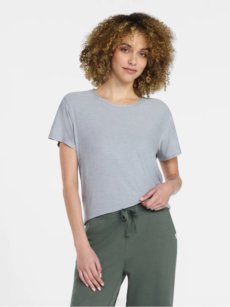 Athletic Works Women's and Women's Plus Relaxed ButterCore Tee with Short Sleeves, Sizes XS-4X | Walmart (US)