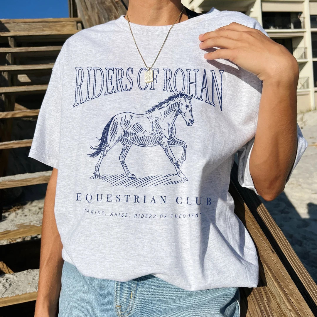 Riders of Rohan Equestrian Club Shirt LOTR Fantasy Merch Aragorn Frodo Elven Elrond the Fellowshi... | Etsy (US)