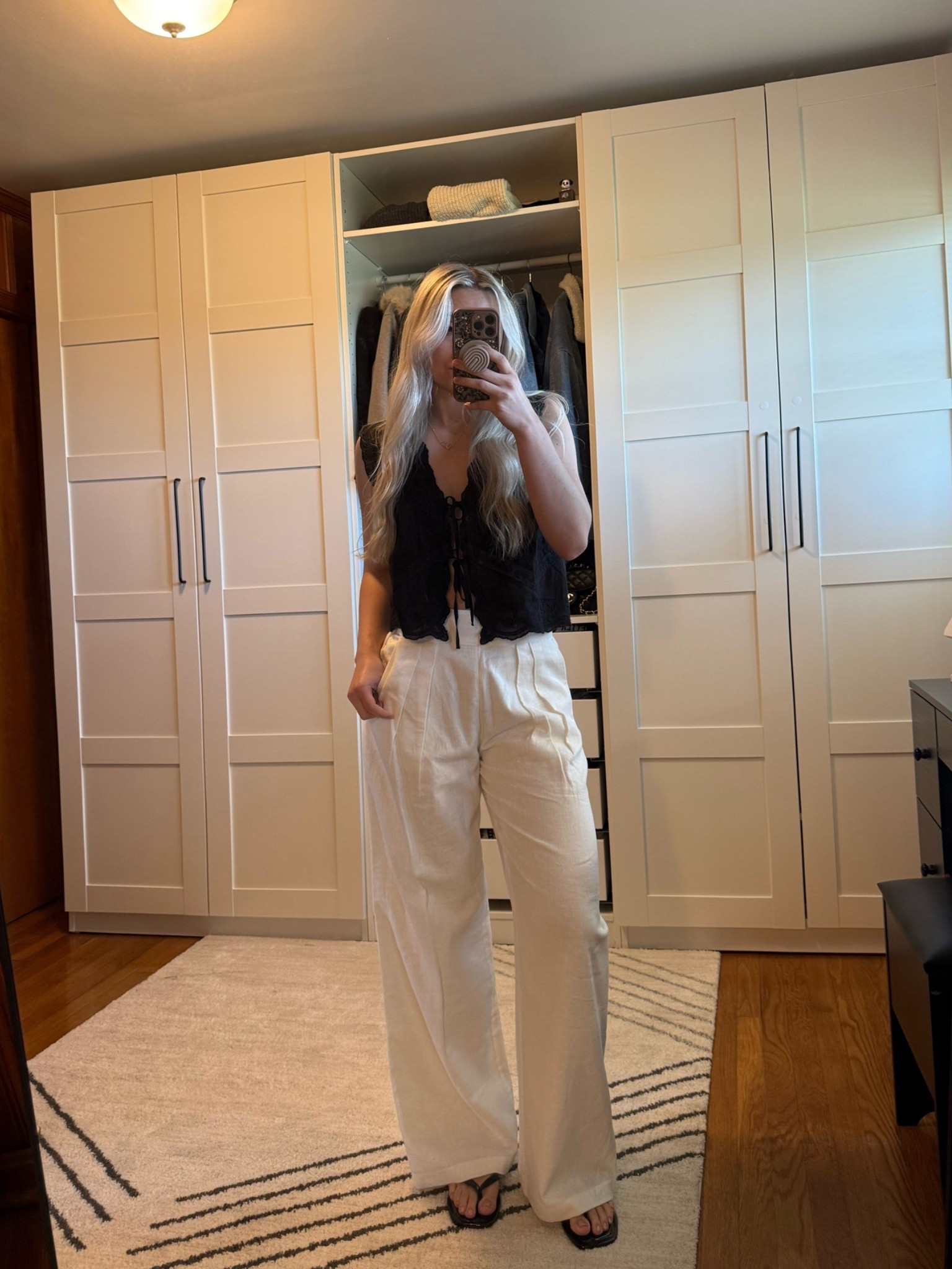Vacation outfit, summer outfit, linen pants, brunch outfit, girls day, summer inspo, summer fashion, tie front top, outfit idea

#LTKootd