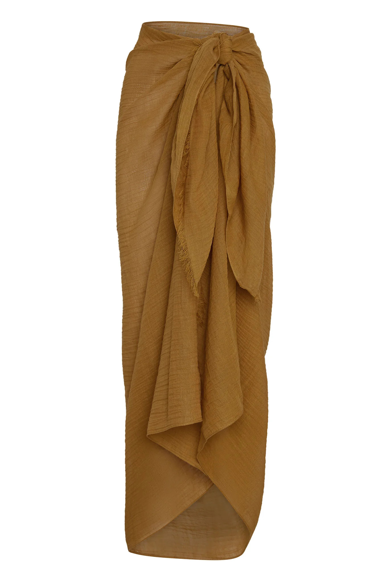 St. Tropez Sarong - Antique Gold Crinkle Linen | Monday Swimwear