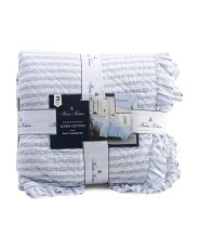 Linen Blend Striped Ruffle Quilt Set | Marshalls