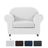 subrtex 2-Piece Geometric Sofa Slipcovers Stretch Fabric Couch Armchair Seater Cushion Cover for Liv | Amazon (US)