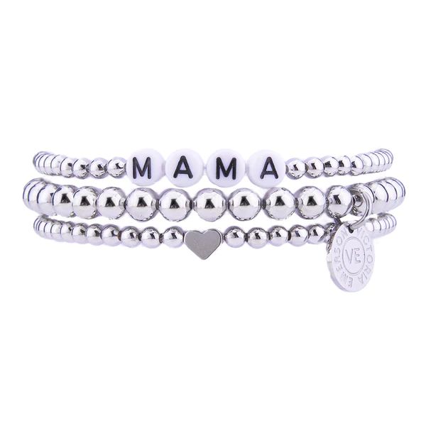 Silver Mama Stacking Bracelet Set | Victoria Emerson