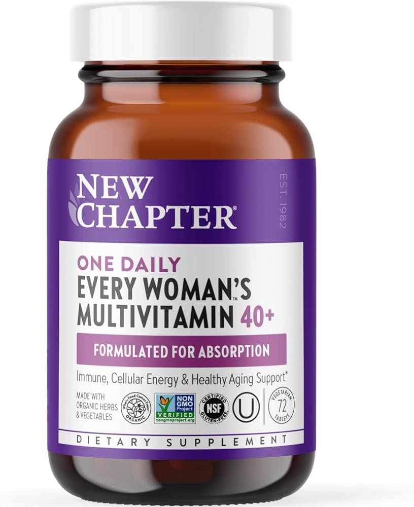 New Chapter Women’s Multivitamin 40+, extra B6 & B12, Biotin for Hair Growth, D3, Vit C, Zinc f... | Amazon (US)
