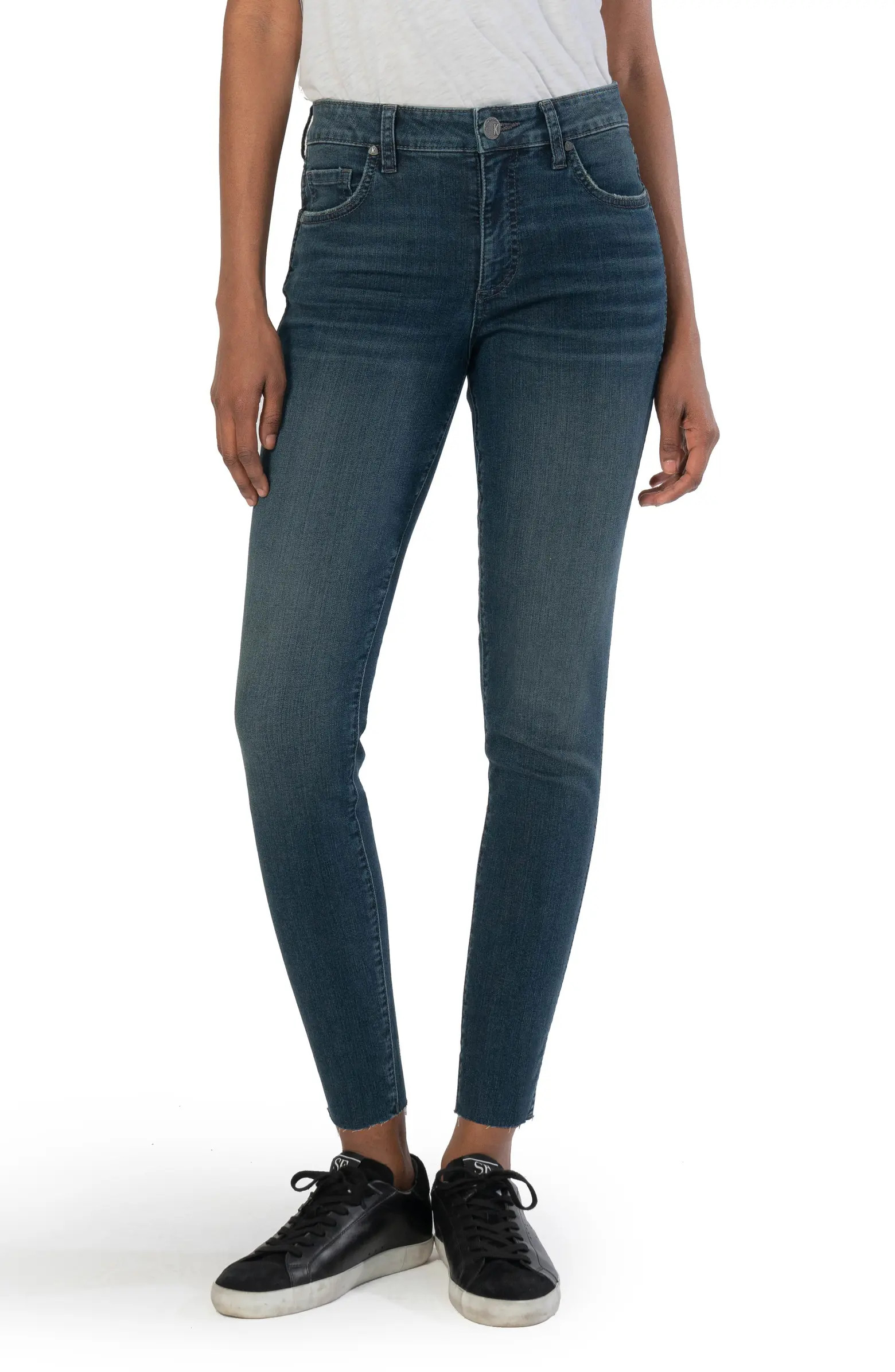 Donna Fab Ab High Waist Raw Hem Ankle Skinny Jeans | Nordstrom