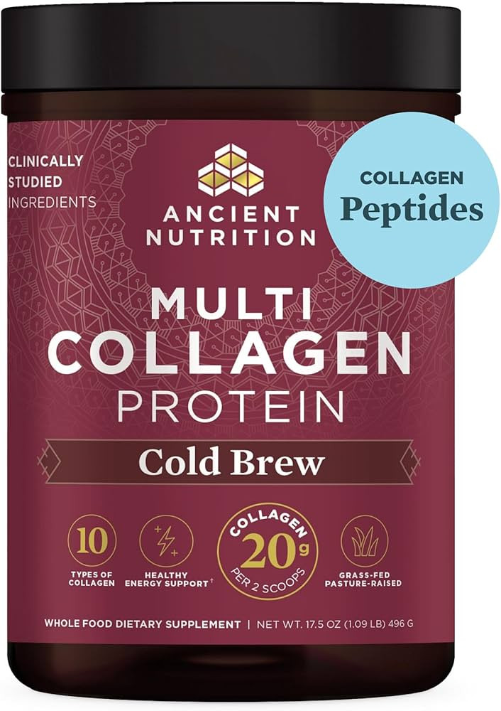 Ancient Nutrition Hydrolyzed Collagen Peptides Powder, Cold Brew Multi Collagen Protein for Women... | Amazon (US)