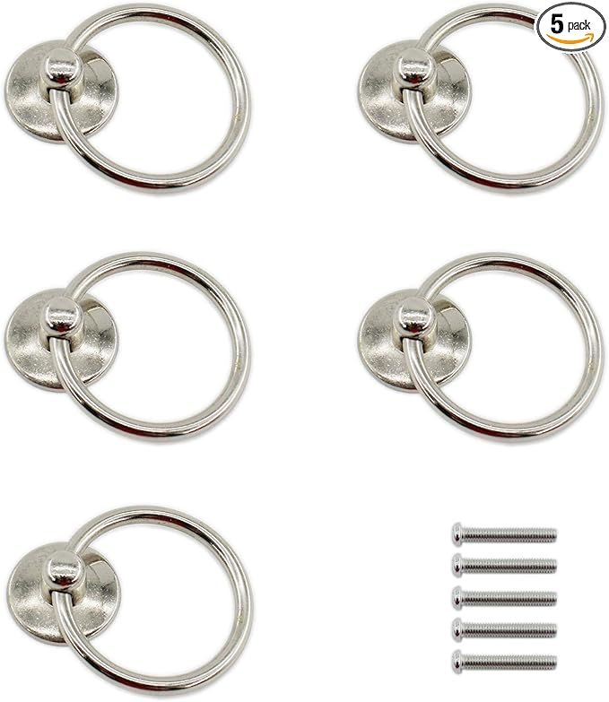 Kitchen Cabinet Handles, Metal Drawer Rings Pulls,Single Hole Cabinet Handles and Knobs,Bathroom ... | Amazon (US)