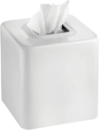 mDesign Steel Square Tissue Box Cover, Modern Facial Paper Holder for Bathroom Vanity Countertop,... | Amazon (US)