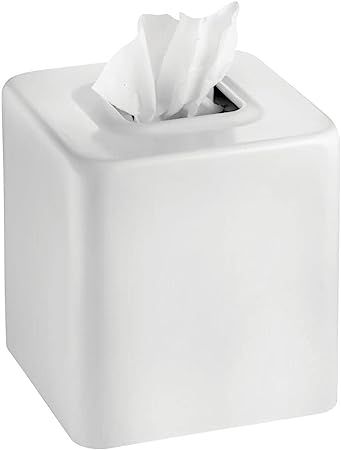 mDesign Steel Square Tissue Box Cover, Modern Facial Paper Holder for Bathroom Vanity Countertop,... | Amazon (US)