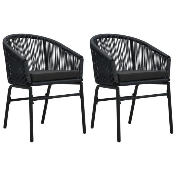 vidaXL 2x Garden Chairs PVC Rattan Outdoor Patio Dining Seating Multi Colors - Walmart.com | Walmart (US)