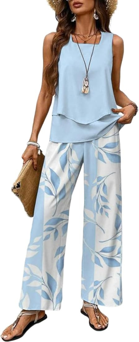 Women's 2 Piece Sets 2025 Spring Summer Outfit, July 4th, Memorial Day, Labor Day Weekend ... | Amazon (US)