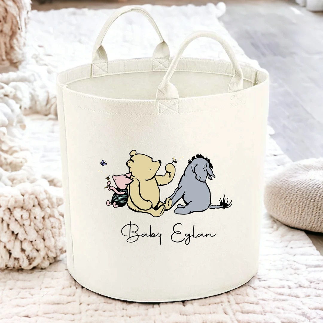 Personalised Winnie Pooh Toy Tub Toy Box Baby Gift Baby Shower Present Unisex Storage Basket Nurs... | Etsy (US)