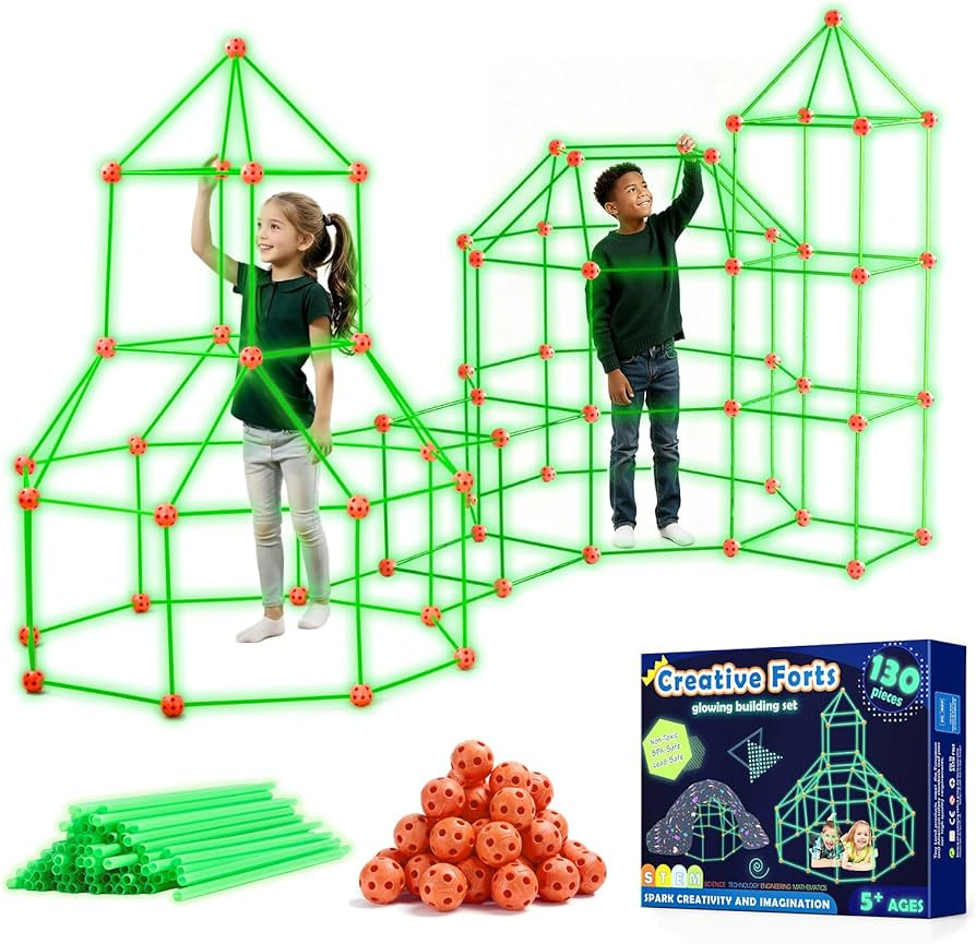 Tiny Land Glow Fort Building Kit for Kids Creative Fort Indoor & Outdoor Construction Toys with 8... | Amazon (US)