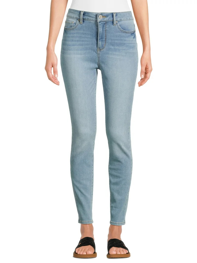 Time and Tru Women's High Rise Skinny Jeans, 27", 29” Inseams, Sizes 2-22 | Walmart (US)