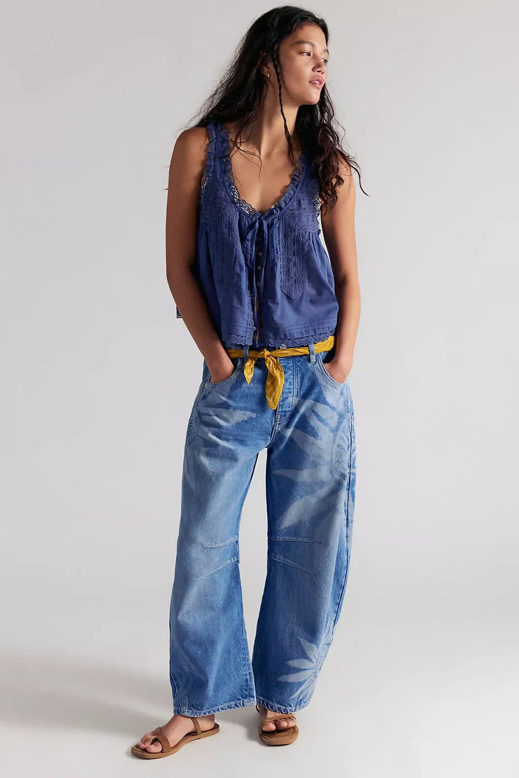 Good Luck Printed Barrel Jean - Sun Fade // Free People | Ama La Vita