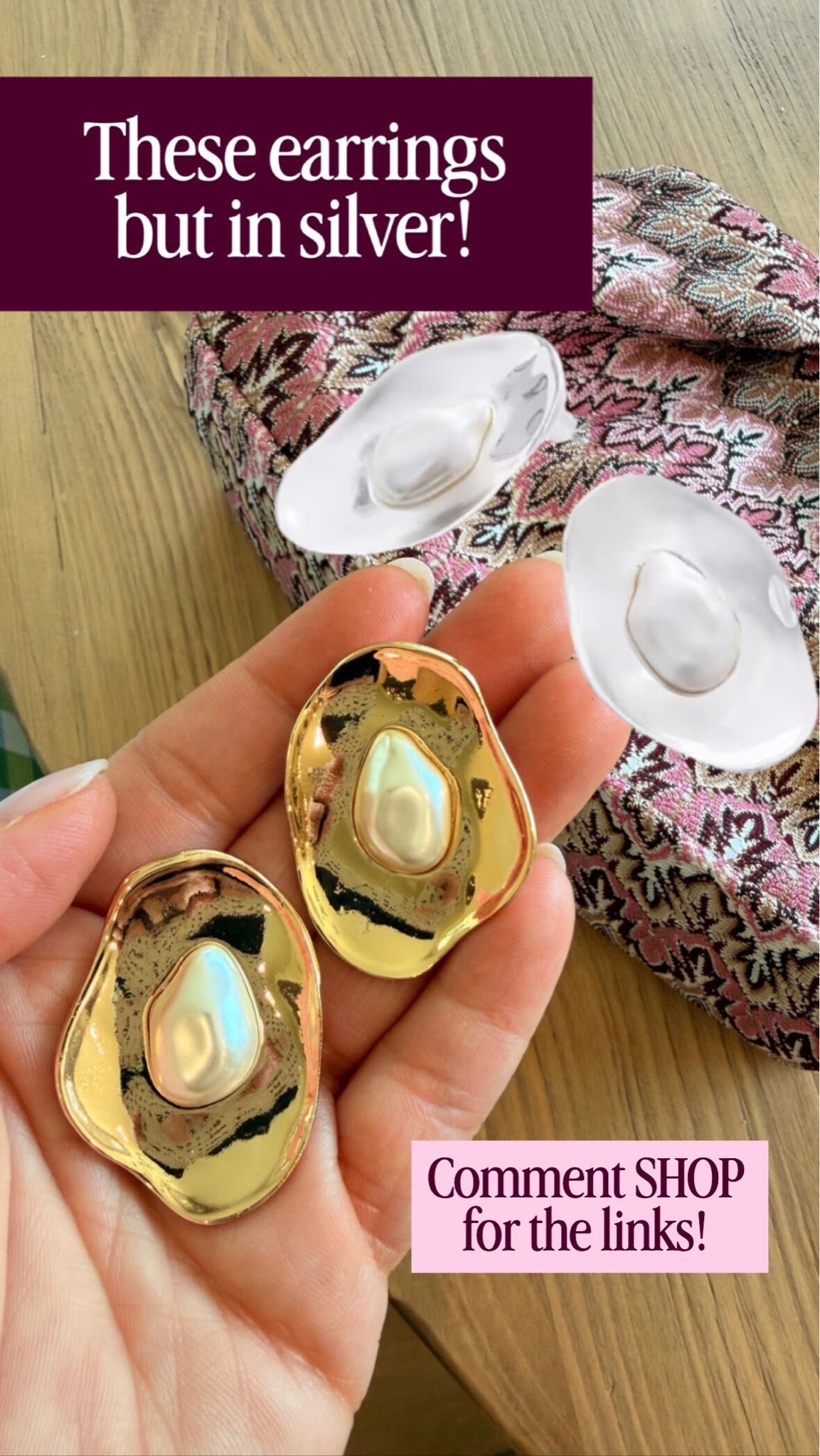 How gorgeous are these statement earrings?! ✨ We’re loving the oversized gold and pearl design, and they come in SILVER too! Such a fun way to elevate a simple outfit and add a little something extra to your everyday style. 💕

#StatementEarrings #JewelryFinds #FallAccessories #AccessoryLover #LTKStyle #LTKSeasonal
