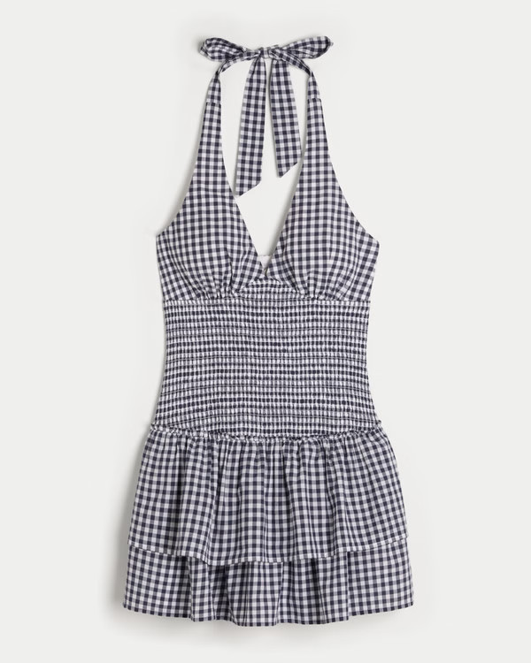 Women's Double-Tier Smocked Halter Skort Dress | Women's Summer Sale Up to 30% Off Select Styles ... | Hollister (US)