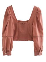 'Hebe' Square-neck Ruched Back Cropped Top | Goodnight Macaroon