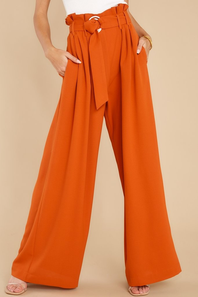 Say Less Burnt Orange Pants | Red Dress 