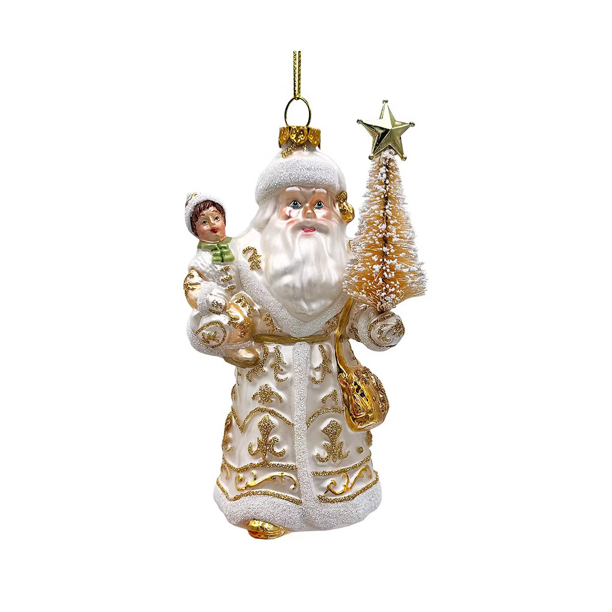 Radiant Gold Santa Claus Glass Christmas Ornament, Holiday Tree Decoration| OrnamentallyYou | Target