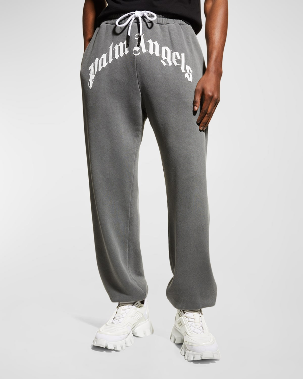 Men's Curved-Logo Sweatpants | Neiman Marcus