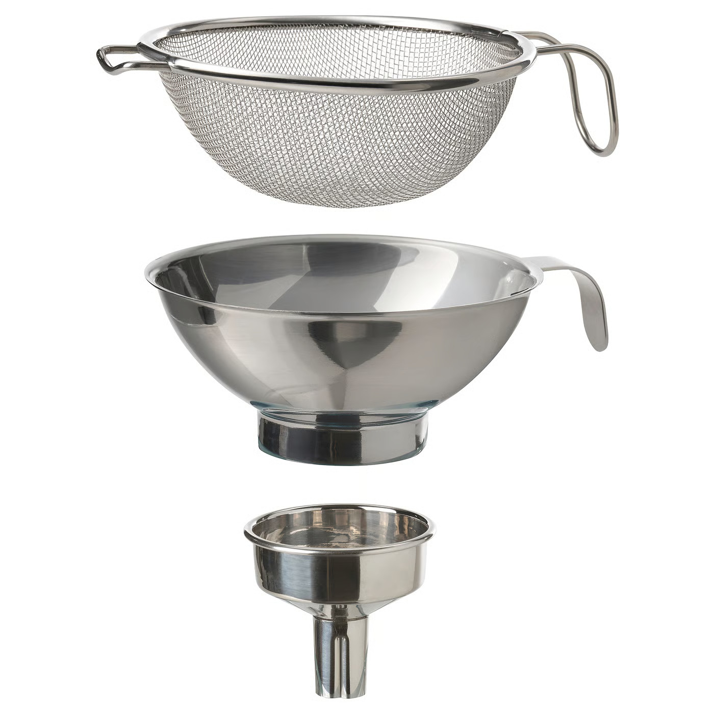 KORKEN Sifter/funnel set of 3, stainless steel | IKEA US