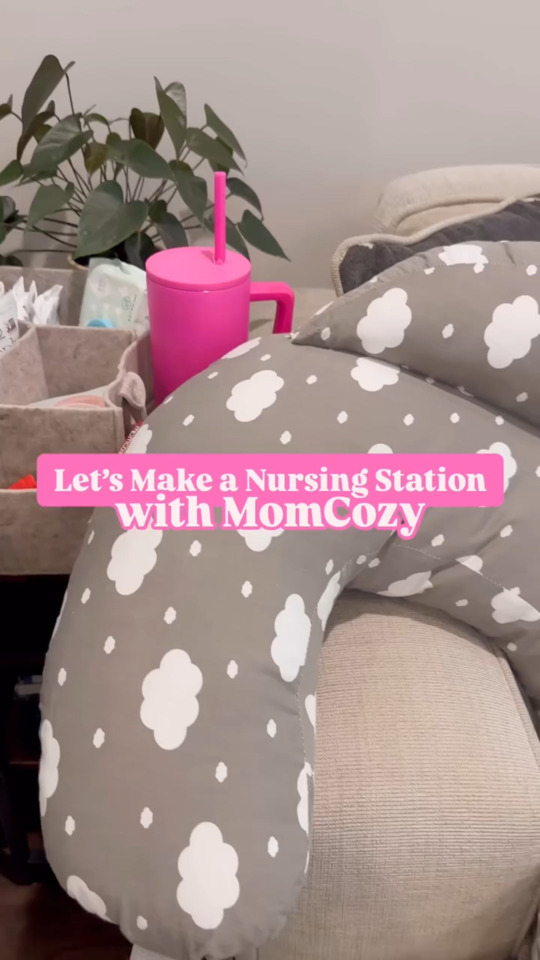 Breastfeeding truly is a full-time job, and I spend a lot of time in one spot. One of my top mom hacks is setting up a cozy nursing station right where you plan to nurse the most, filled with essentials. 

In mine, I’ve got diapers, our go-to @momcozy wipes, nursing pads, cooling nipple pads, nipple cream, protein-packed, breastfeeding-friendly snacks, plenty of water, and a quality nursing pillow. I absolutely love the MomCozy nursing pillow, it’s soft, has a security pillow to keep baby from rolling, and gives incredible support while feeding. 

#LTKFamily #LTKBaby #LTKKids