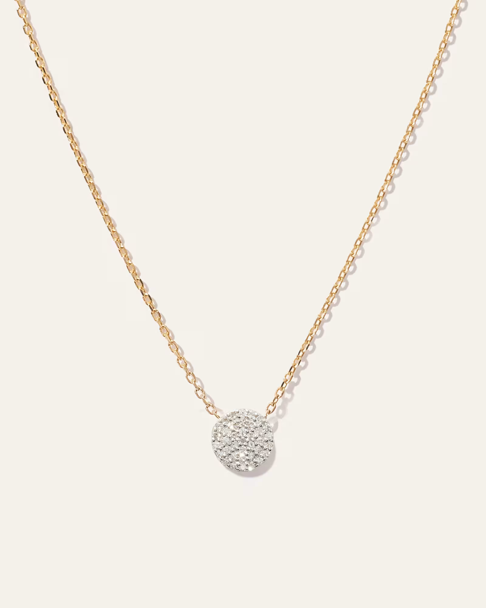 14K Gold Diamond Pave Disc Necklace | Quince