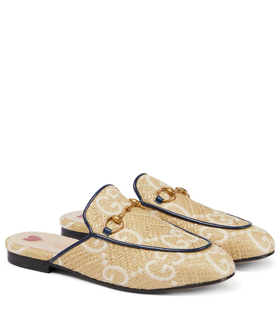 GG Princetown raffia-effect slippers | Mytheresa (US/CA)