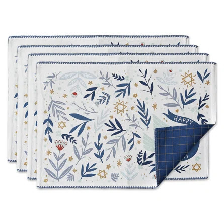 Red Barrel Studio® Tryston Hanukkah 13" Cotton Placemat | Wayfair | Wayfair North America