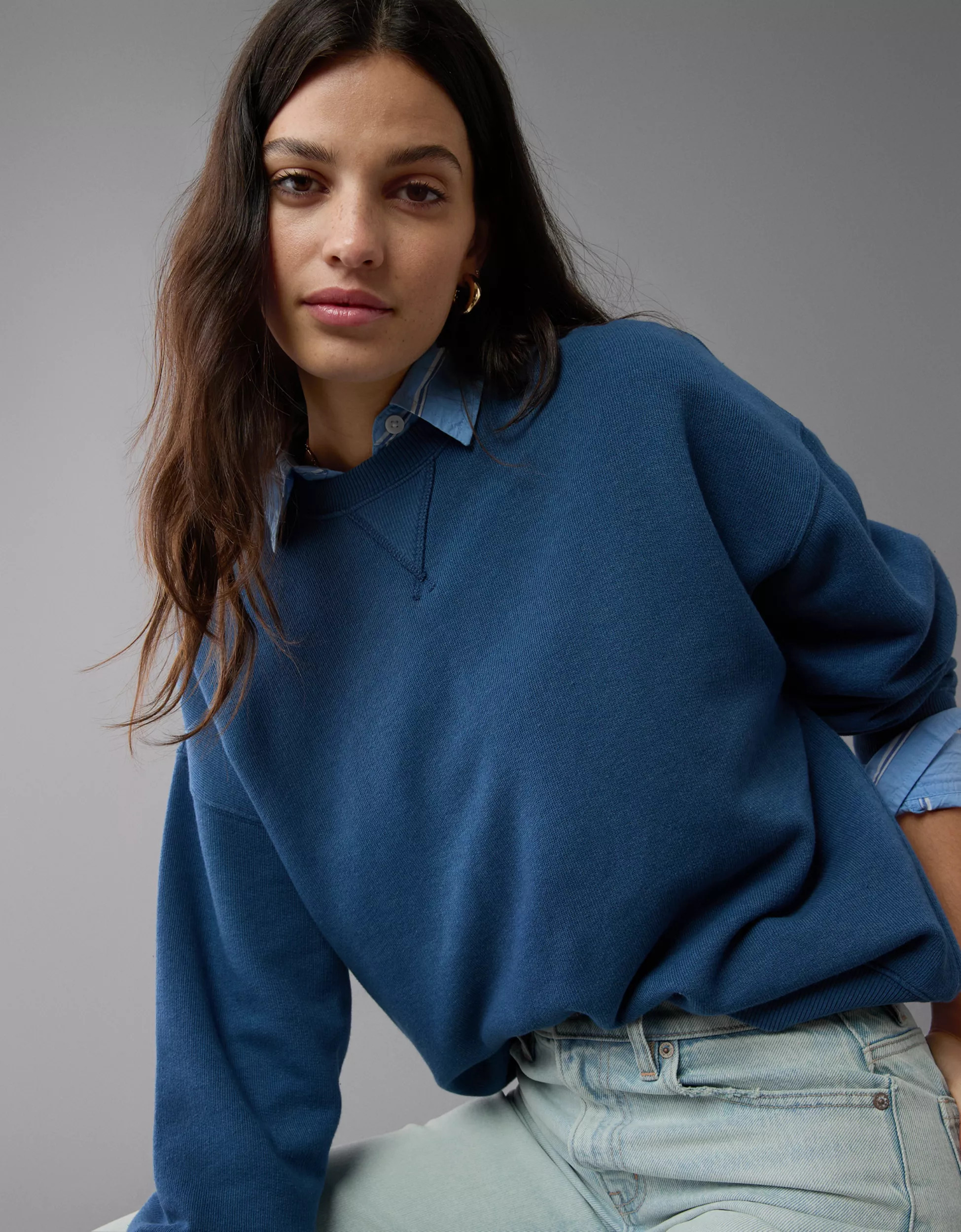 AE Relaxed Crew Neck Sweatshirt | American Eagle Outfitters (US & CA)